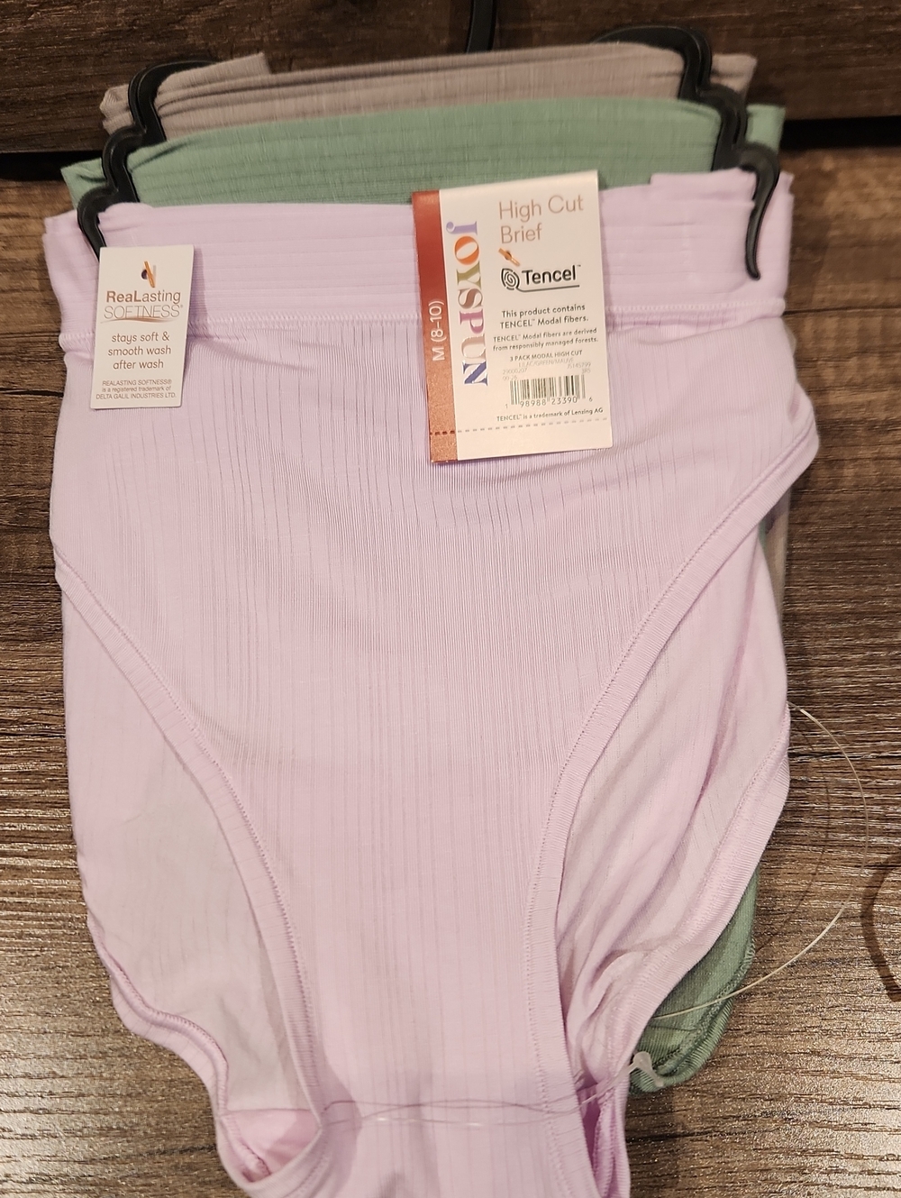 NWT Joyspun High-Cut Women's Briefs - Tencel Blend Lavender, Green & Gray 3pk